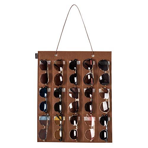 16 Slots Grey Wall Mounted Sunglasses Organizer N379754