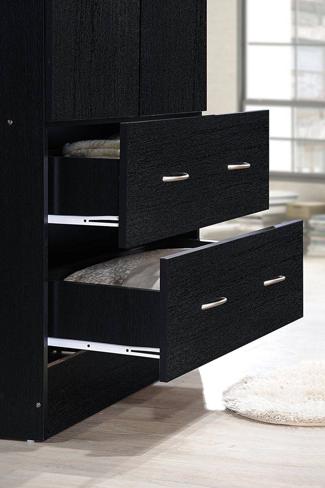 Black 2-Door Wardrobe Armoire K585