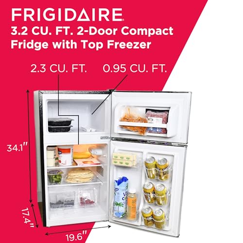 Compact Stainless Steel Top-Freezer Refrigerator 3.2 cu ft X39647