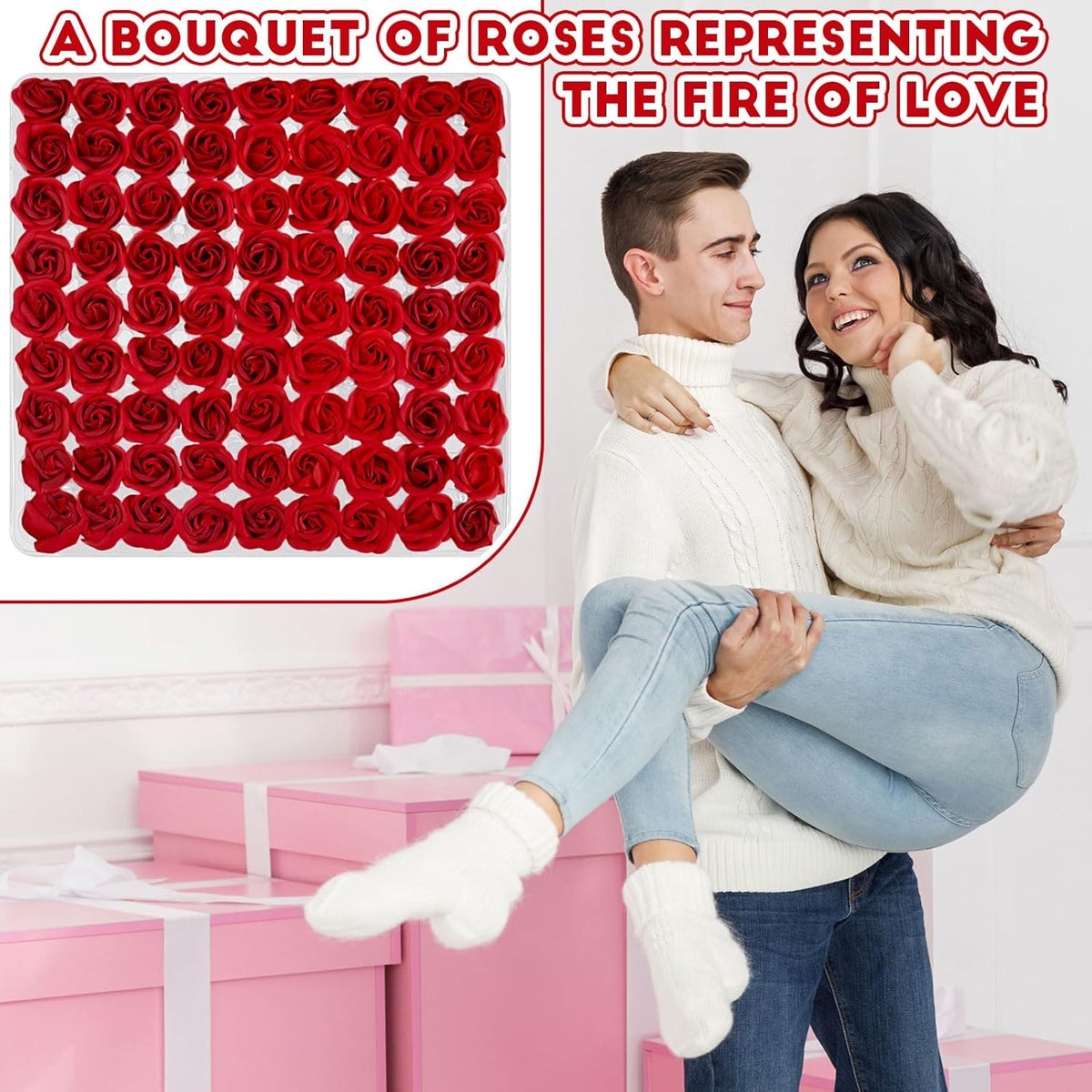 162 Pcs Rose Flower Soap (Red) Z281