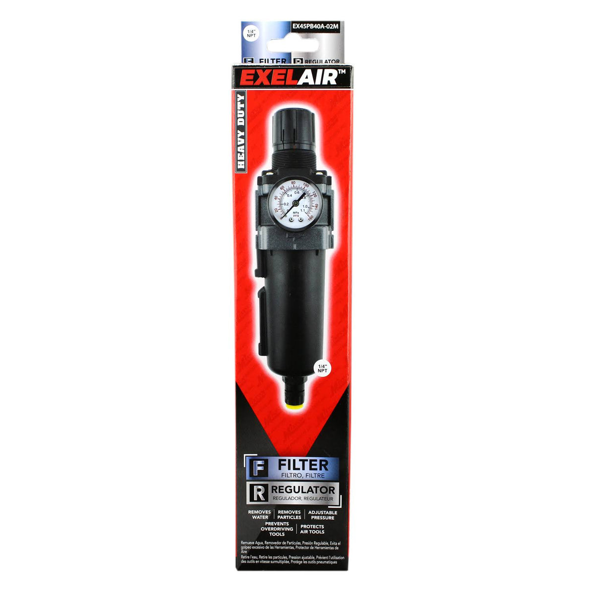 1/4in NPT Metal FRL Air Filter Regulator D207