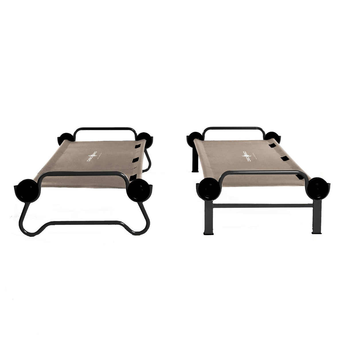 Tan Bunked Double Camping Cot with Organizers J69706