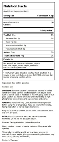 100% Pure Lecithin Granules 16 Ounce K5851
