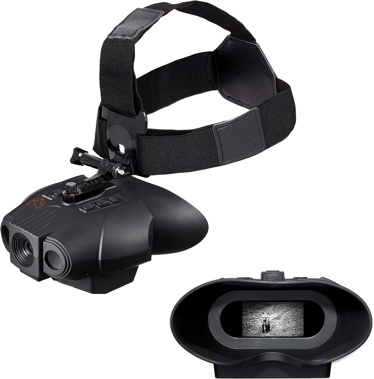 Red HD Digital Night Vision Goggles with 1x Magnification, 940nm Infrared, 1080p Video, USB Rechargeable T433125