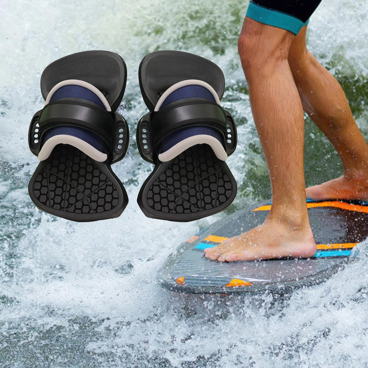 Black Multifunctional Non Slip Adjustable Foot Covers for Surf Board A6179