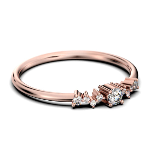 0.60 Carat Round Cut Diamond Moissanite Engagement Ring in 10k Solid Rose Gold A919