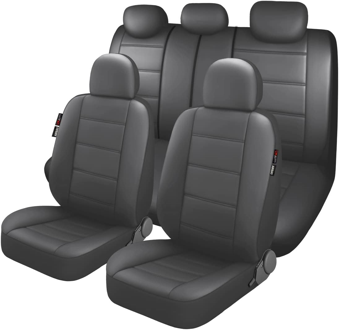 11pcs PU Leather Car Seat Cover Set Black K955343