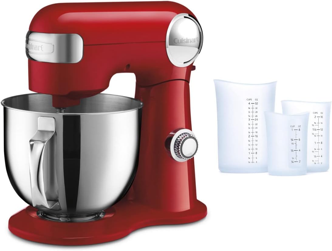 Red 5.5-Quart Stand Mixer with Measuring Cup Set of 3 S24326
