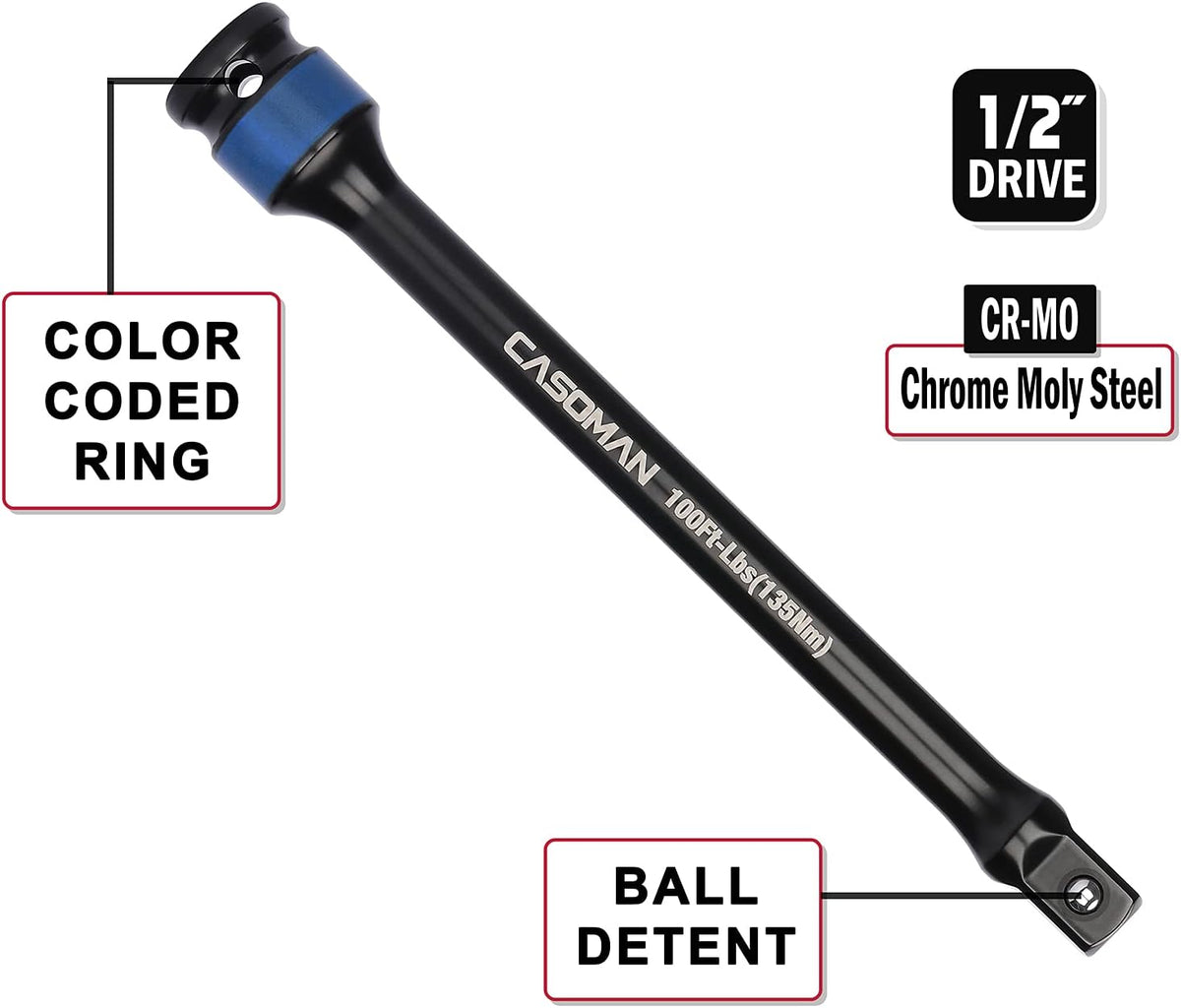 10 Piece 1/2 Drive 8 Inch Torque Extension Bar Set X285674