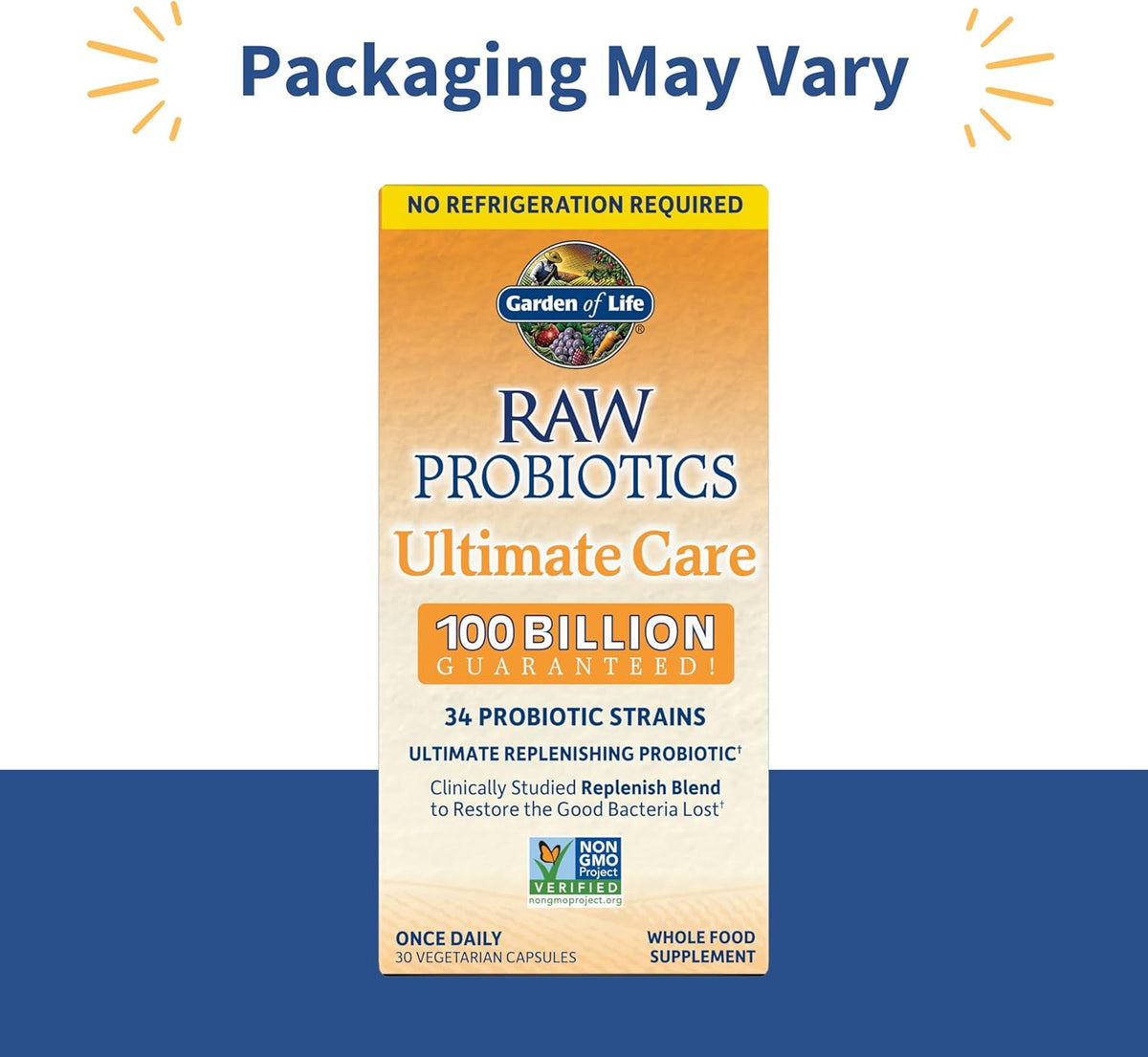 100 Billion CFU Shelf Stable Probiotics 30 Capsules A57224