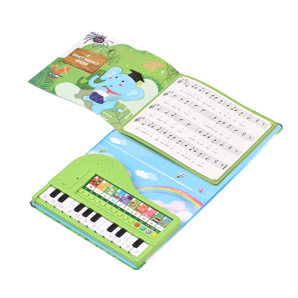 20-Key Electronic Piano Book with Built-In Keyboard, Educational Music Toy for Kids R4510