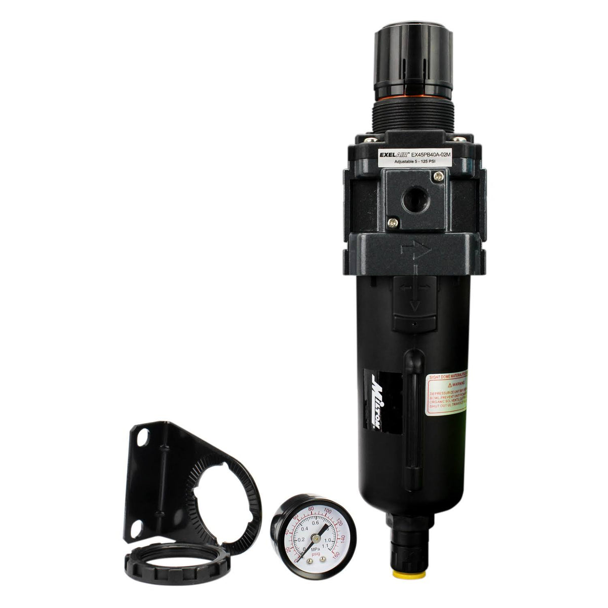 1/4in NPT Metal FRL Air Filter Regulator D207